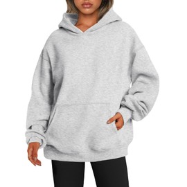 EFAN Womens Hoodies Oversized Sweatshirts Pullover Fleece Sweaters Long Sleeve Winter Fall Outfits Fashion Y2k Clothes Grey XL