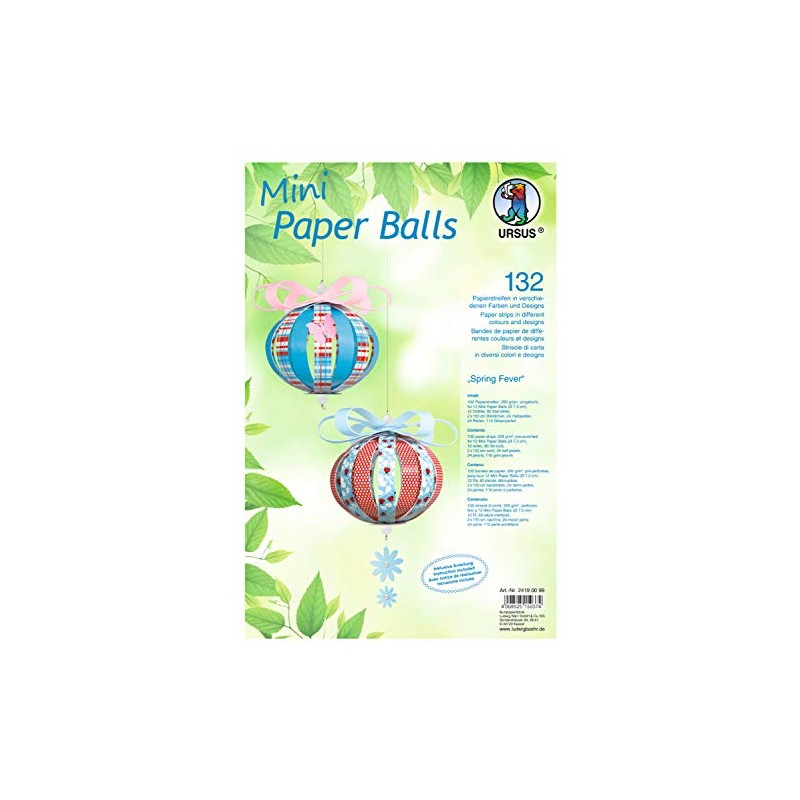 Ursus 24190099 Design Stripes Mini Paper Balls Spring Fever, 132