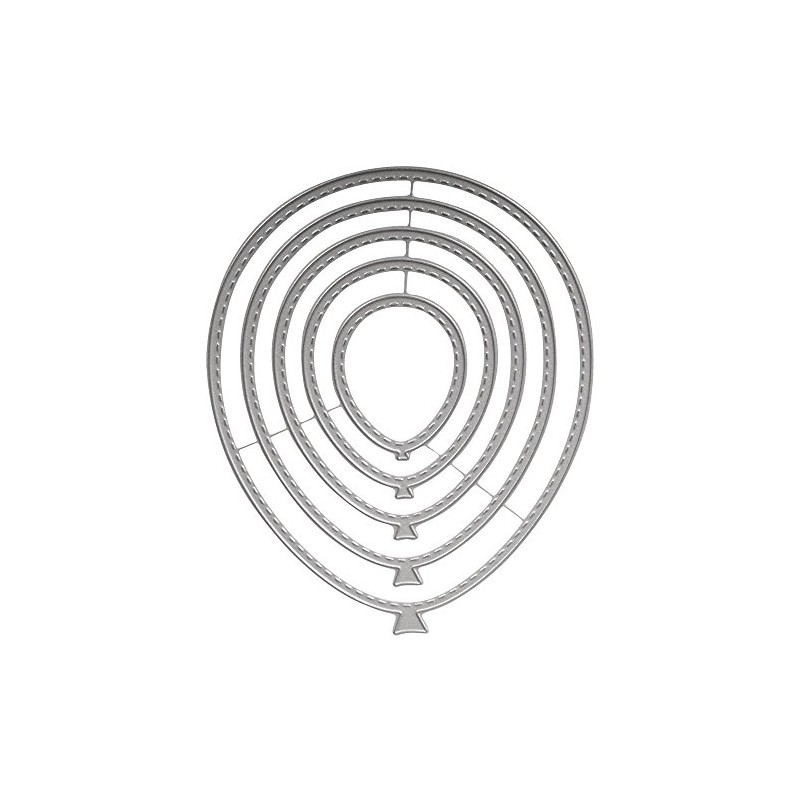 Rayher Hobby 59237000 Stanzschablonen-Set, Nesting Balloons, 5 Stück, 9,5 x