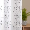 Deconovo Eyelet Leaves Embroidery Voile Curtains Decorative Net Curtains Semi