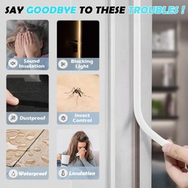 Bantie 40FT Weather Stripping Door Seal - Self Adhesive Weather Insulation Strip Weatherstripping Silicone D Shaped Seal Strip Door Frame Gap Filler/Window Soundproofing