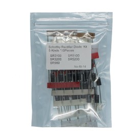 5Values*10PCS=50PCS Schottky Rectifier Diode Assorted Kit Including (SR3100 SR3200 SR5100 SR5200 SR560)