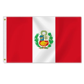 3×5 FT Peru Flag, Large 75D Peruvian National Outdoor Banner,Decor For Patio Garden With Brass Gromment