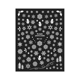 Snow Christmas Nail Sticker Snowman Reindeer Santa Sleigh Winter Wg160 Nail Wraps Art Stickers Manicure Supplies for Women for Home Nails Full Long Lasting Easy Apply and Remove