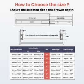 homdiy 6 Pairs 12 Inch Soft Close Drawer Slides, Heavy Duty Side Mount 100Lb Capacity Dresser Cabinet Rails, Full Extension Ball Bearing Cabinet Glides for Kitchen（12 Packs）