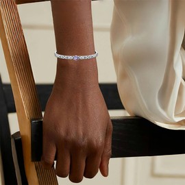 Amethyst Cuff Bracelet Silver Dainty Adjustable Round Amethyst Sun Moon Stars Bangle Bracelets Bohemian Jewelry Birthday Gifts for Women