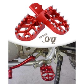 NACORE Motorcycle Foot Pegs Pedal Footpegs for CRF150F, CRF230F, CRF250F, XR125L, XR150L, Sur Ron S/X, RED