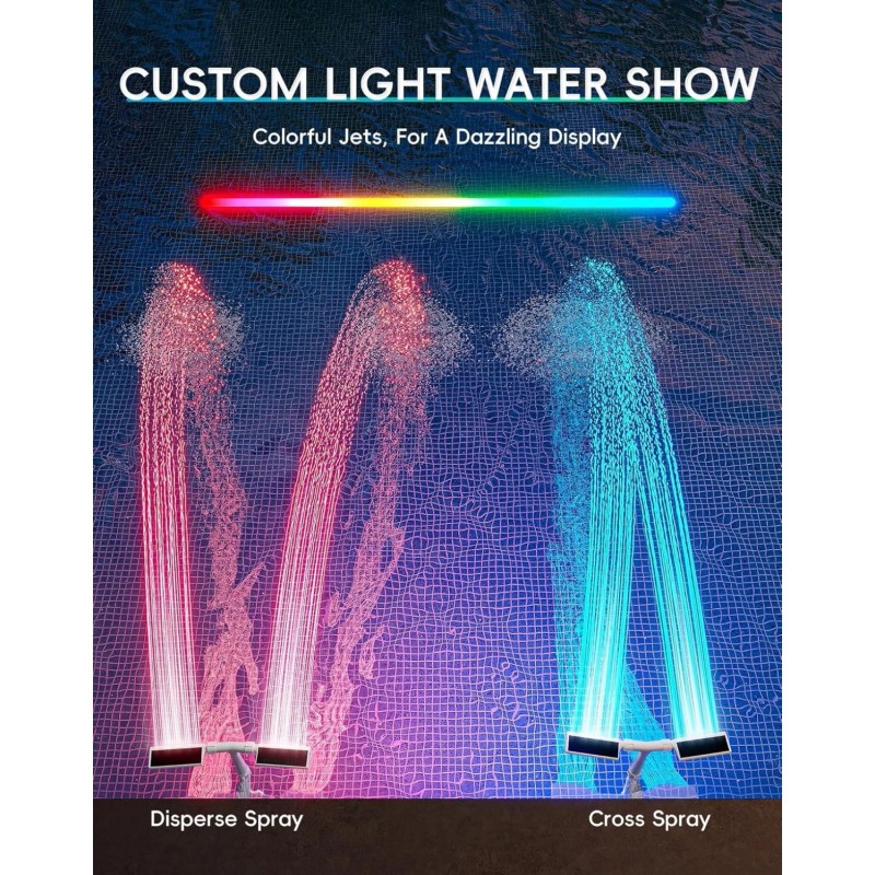 Poolhacker Solar Pool Fountain with 10-Color Lights â€“ Auto Light