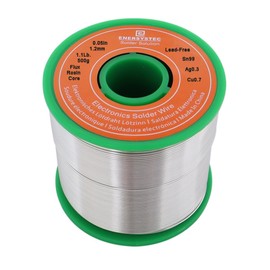 E ENERSYSTEC Lead Free Solder Wire 1.2mm 500g, Electronics Solder Wire Rosin Core No Clean, Allow Materials Sn99 Ag0.3 Cu0.7 Bright Solder Joint, Strong Solder Pad Fine Solder Work,1 Pound
