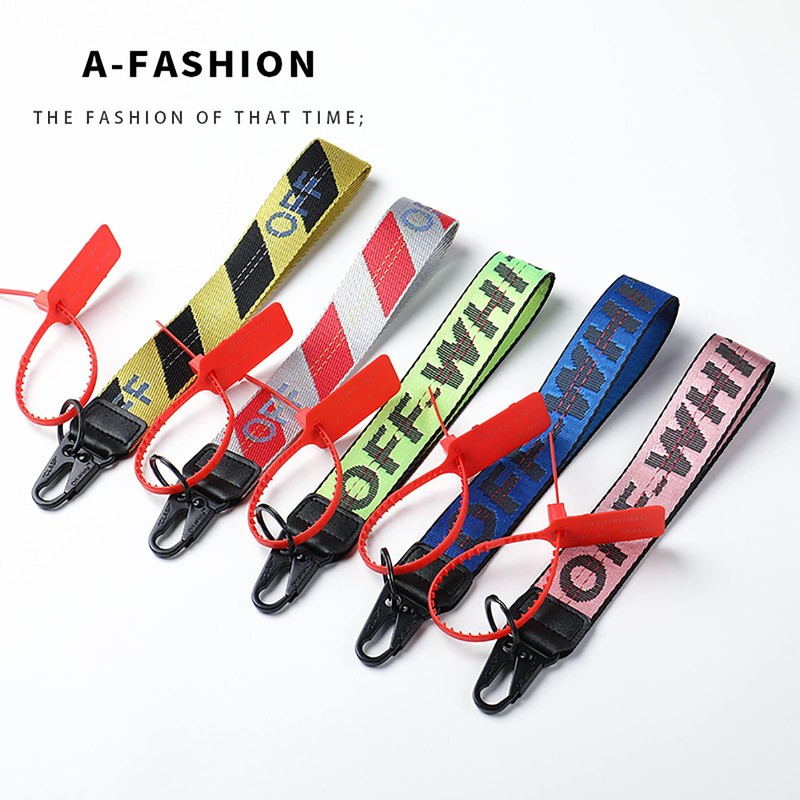 LUVEHANDICRAFT Classic Keychain, Lanyard Keychain, White Wristlet Keychain Lanyard for