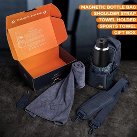 M2C® PREMIUM Magnetic Gym Bag – Gym Pouch with Water Bottle Holder, Cup & Wallet Pocket, Phone Storage, Key Clip, Adjustable Sling Strap – Ideal for Sports, Work & Travel