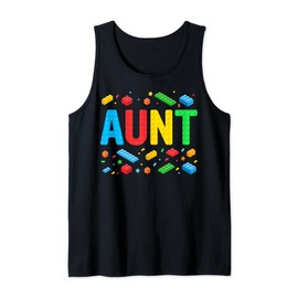 Aunt Master Builder Building Bricks Blocks Family Matching Tank Top