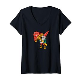 Funny Gnome, Garden Gnome with Toadstool in Hand Gift V-Neck T-Shirt