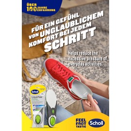 Scholl LiquiFlex Everyday S Comfort Insoles, More Memory Foam and Arch Support, Unisex, 1 x 2 Pieces, Yellow