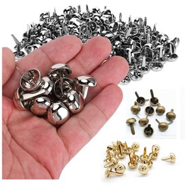 Wanfoou Bag Feet, Pack of 120 Bags Rivets Leather Rivets Cone Studs Round Rivets Feet Pocket Feet Mushroom Spike Rivets for Leatherwork DIY Bags Leather Clothing Shoes 4 Colours