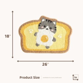 Molesun Toast Bathroom Rug 17.7" x 25.6" Non Slip Bath Mat Soft Shower Rug Plush