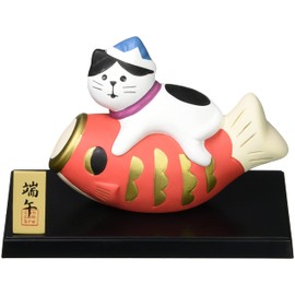Decole Concombre ZTS-17101 Carp Streamer Cat Figurine, Festival Decoration, 5.2 x 2.8 x 3.6 inches (13.3 x 7 x 9.2 cm), Concombre