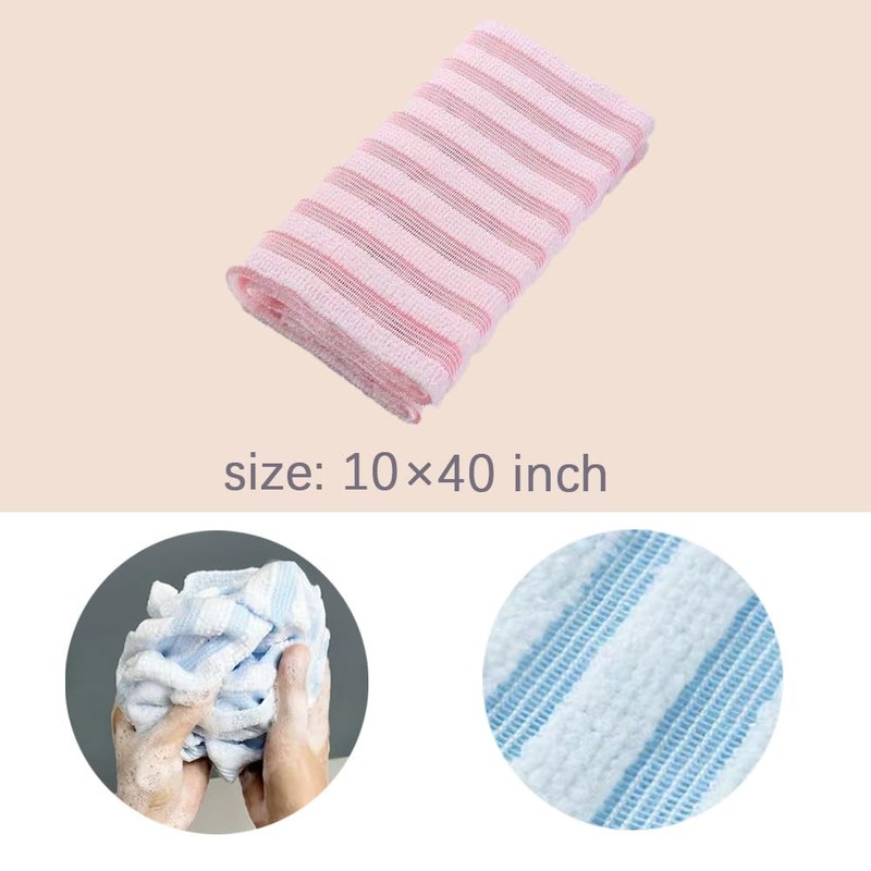 Exfoliating Body Scrubber，2 Pack Back Scrubber for Shower Bath, Japanese