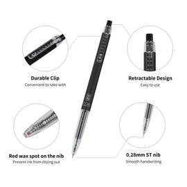 UPENOTE Gel Pens 0.28mm Extra Fine Point Pen, Black Ink, Ball Point Pen for School, Office, Stationery Supplies 6 Packs