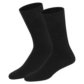 SOXCO Mens Cotton Crew Length Socks 12 Pairs, Black (6P), Dark Grey (6P), 43 - 46