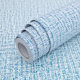 lenify Blue Peel and Stick Grasscloth Wallpaper Light Contact Paper 17.7inch x 196.8inch Faux Grasscloth Peel and Stick Wallpaper Blue Grass Cloth Wall Paper for Shelf Liner Decor Waterproof Vinyl