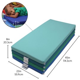 Factory Direct Partners 12269-CT SoftScape Sleepy Time Children"s Non-Folding Foam Rest Nap Mat with Non-Slip Bottom for Home, 2" Thick with Name Tag Holder (4-Pack) - Contemporary