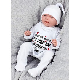 TupTam Unisex Baby Romper with Saying I Love Mum and Dad, The greatest miracle of love / white