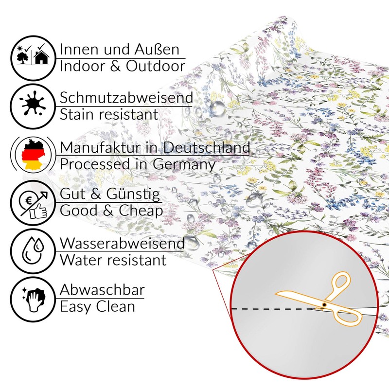 Anro Oilcloth Wax Tablecloth, Washable