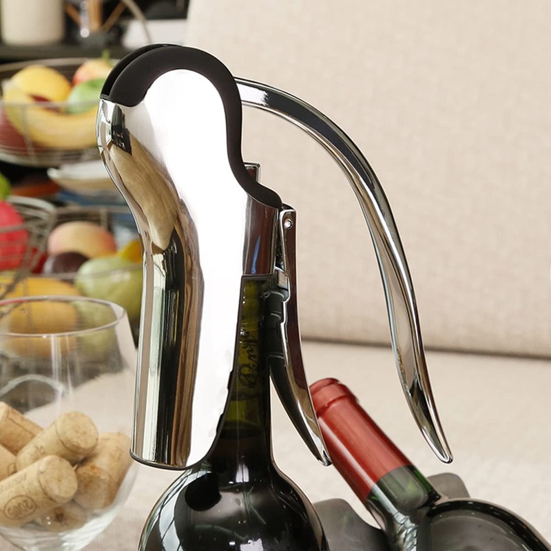 KAYCROWN Stainless Steel Wine Bottle Opener, Vertical Lever Corkscrew with