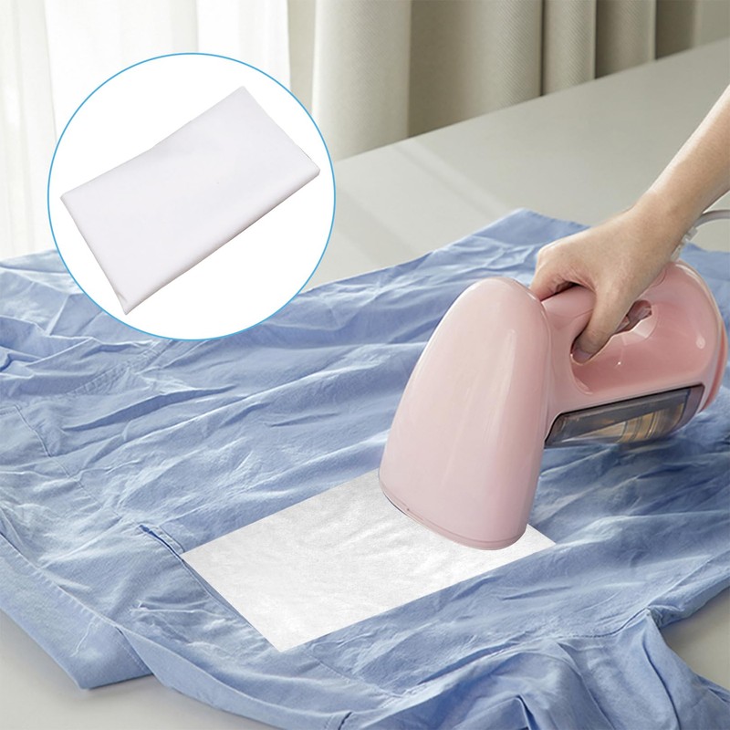 Iron-On White Wide Ironing Interfacing Fabric, White Non-Woven Insert, Lightweight