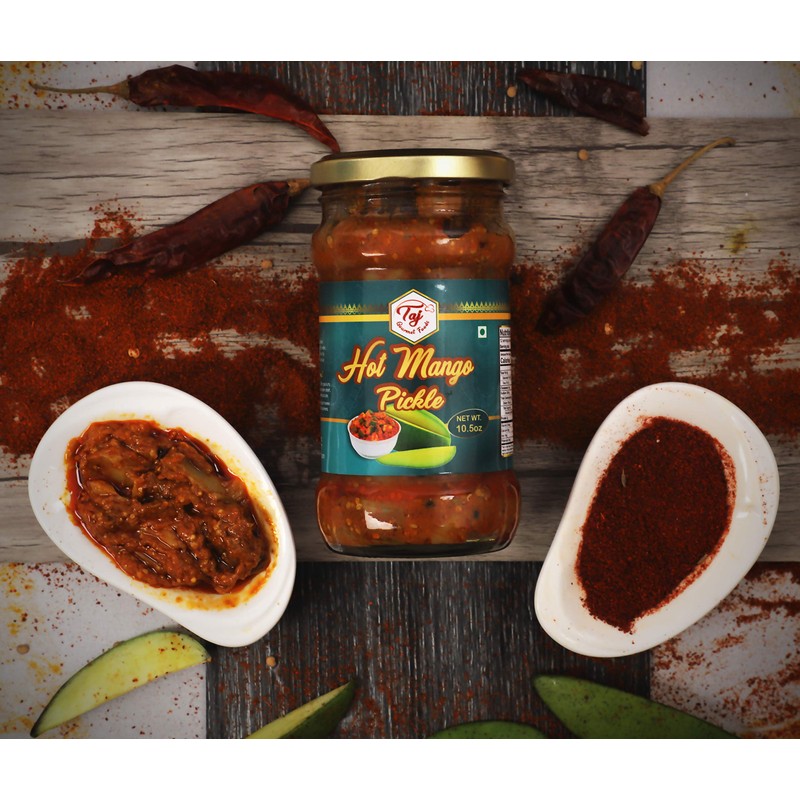 TAJ Hot Mango Pickle, Spicy Mango Achar |10.5oz (300g)