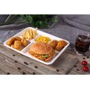 E.F.tableware Disposable Tableware, 100% Compostable Plate 100-Pack 5-Compartment Disposable Tray,