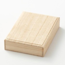 箱義 Hakoyoshi KIRIBAKO (Paulownia Wood Box) Business Card Holder with White Lining - Made in Japan - Available in 2 Sizes (Standard (Inner: 4.65 x 3.07 x H0.83 inches))