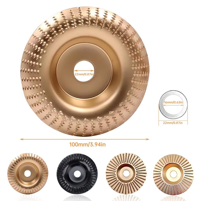 4Pcs Wood Carving Disc Set,4inch Sturdy Wood Shaping Carving Disc,Grinding