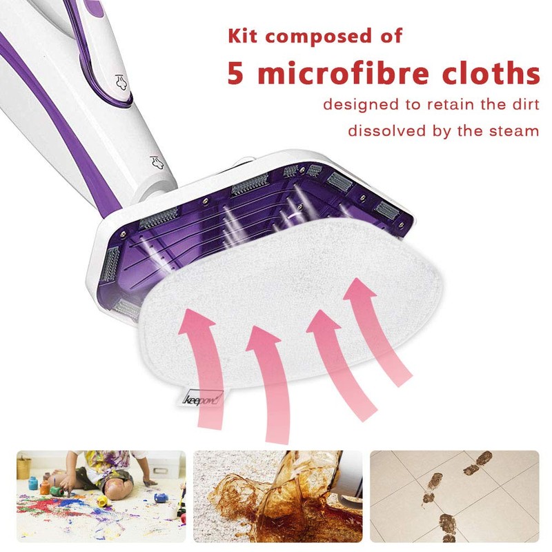 Keepow, 5 x Washable Wipes for Vaporetto PAEU0332 White