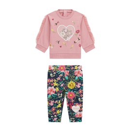 GUESS Baby Girl Sweatshirt And Pants Set, Vintage Blush, 24 Months