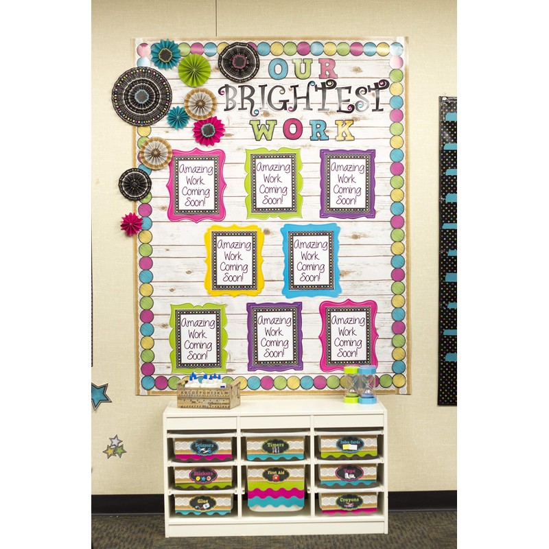 Teacher Created Resources 3498 Chalkboard Brights Circles Die-Cut Border Trim