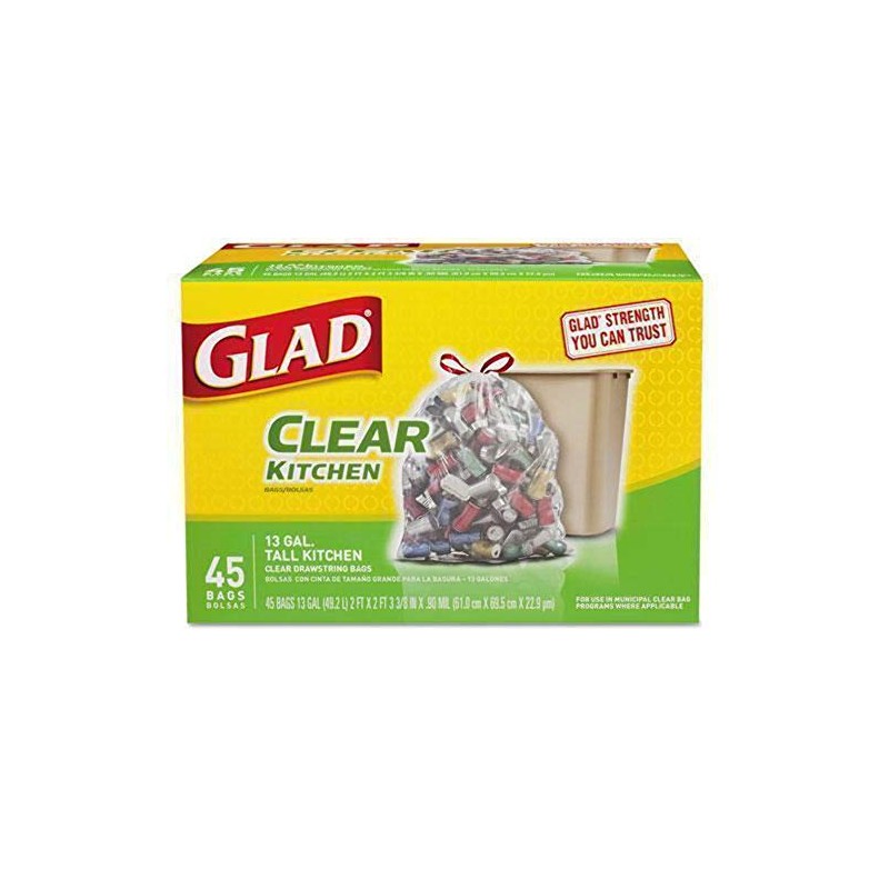 Recycling Tall Kitchen Drawstring Trash Bags, 13 gal, 0.9 mil,