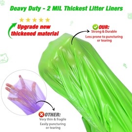 Litter Box Liners Heavy Duty Super Thick 2MIL Jumbo Drawstring Cat Litter Liner Bags 36" x 19" Litter Pan Liners 30 Count