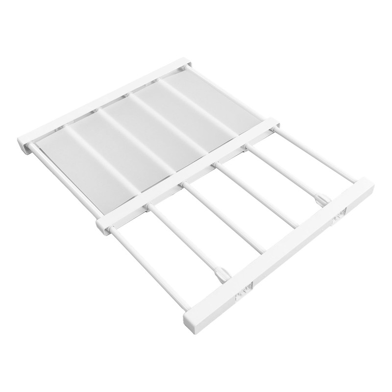 Tension Rod Shelf Adjustable Length Space Saving Nail Free Expandable