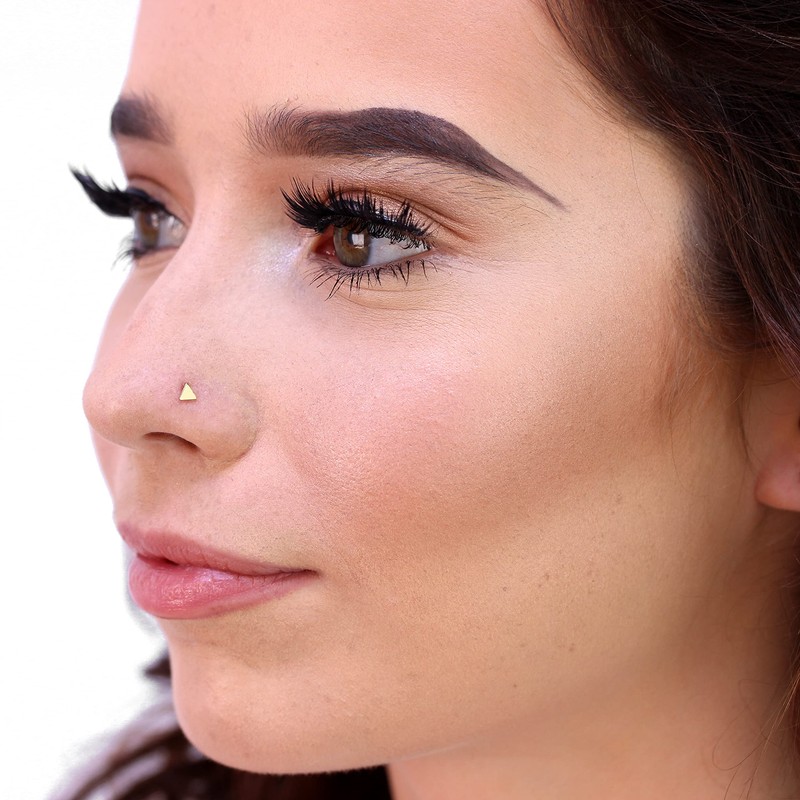 jewellerybox 9ct Gold 3mm Flat Triangle Nose Stud