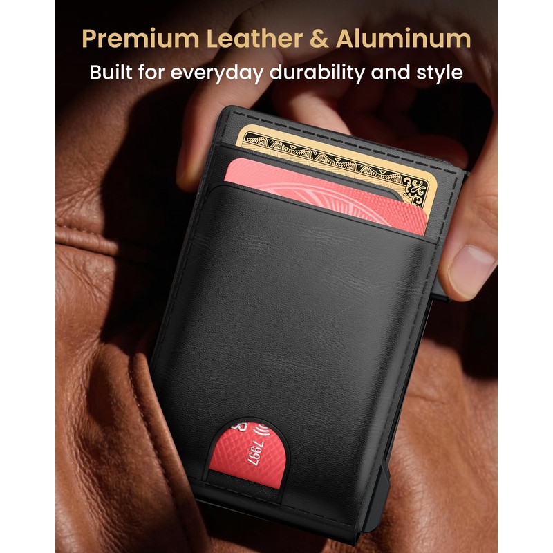 avanture Wallet for Men Card Holder: Pop Up Card Case,