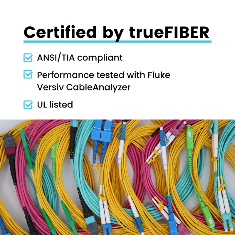 trueCABLE LC to SC OS2 Fiber Patch Cable, 2m (6.56ft),