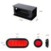 OGATOO Steel Trailer Light Boxes Housing Kit, Red Oval 6"