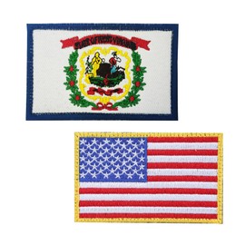 JBSJBS - Parches bordados de la bandera de Virginia Occidental de Estados Unidos, parches tácticos militares de Virginia Occidental de EE. UU., Parche táctico militar, decoración del logotipo del