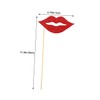 Ipetboom 60 Pcs Red Lips Photo Booth Props with Wood