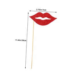 Ipetboom 60 Pcs Red Lips Photo Booth Props with Wood Sticks for Weddings Birthdays Luau Hawaii Party Favors Funny Lip Selfie Props Easy to Hold Material