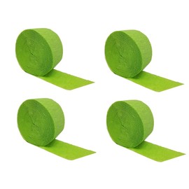 Lime Green Crepe Paper Streamers, 4 Rolls Total, Made in USA