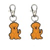 Golden Retriever Zipper Charm Set of 2 Badge Reel Accent
