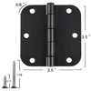 Rounded Door Hinges 3-1/2" x 3.5 inch, 5/8 Radius, Matte